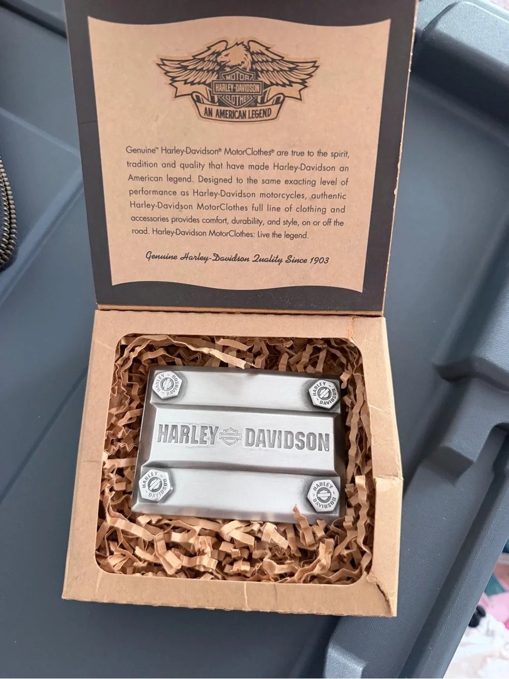 Harley-Davidson Silver Money Clip with Embossed Logo